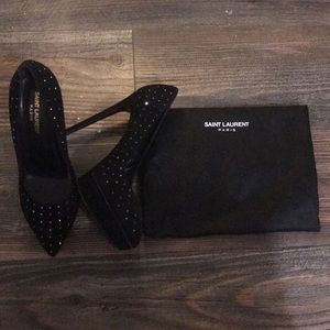 Saint Laurent Suede Pump with Studs
